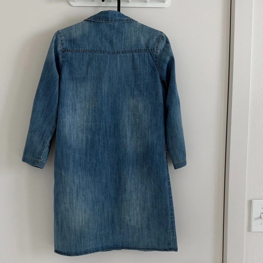 Denim Shirt Dress Above the Knee - Picture 3 of 16